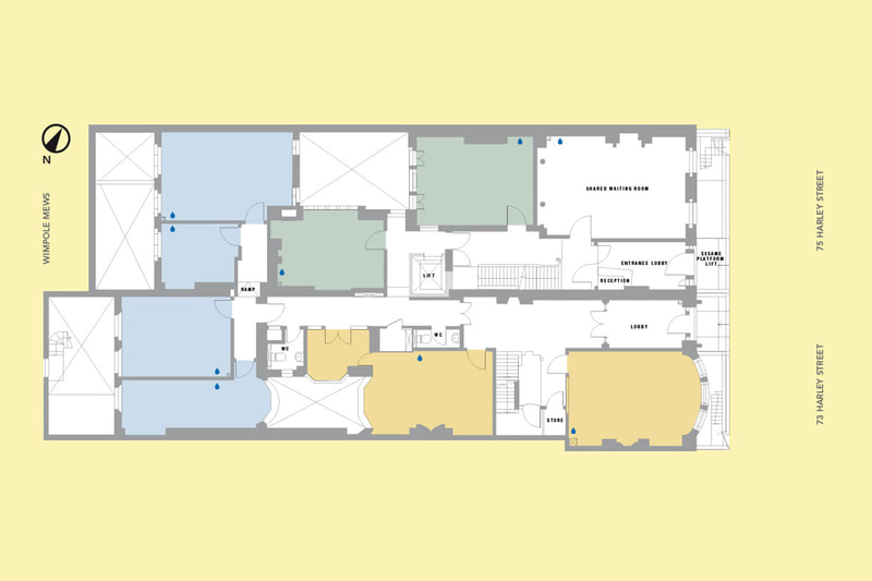 Redrawn floor plans for 75 Harley Street website by Drydesign