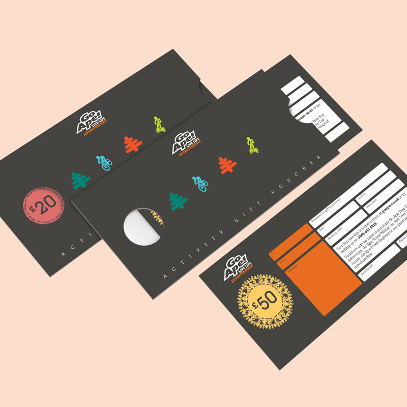 Vouchers and wallets for Go Ape by Drydesign