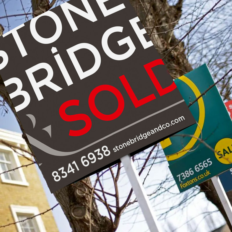 Stonebridge estate agents sale board by Drydesign