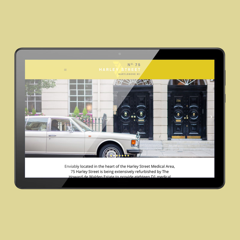 Single page scrolling website for 75 Harley Street by Drydesign