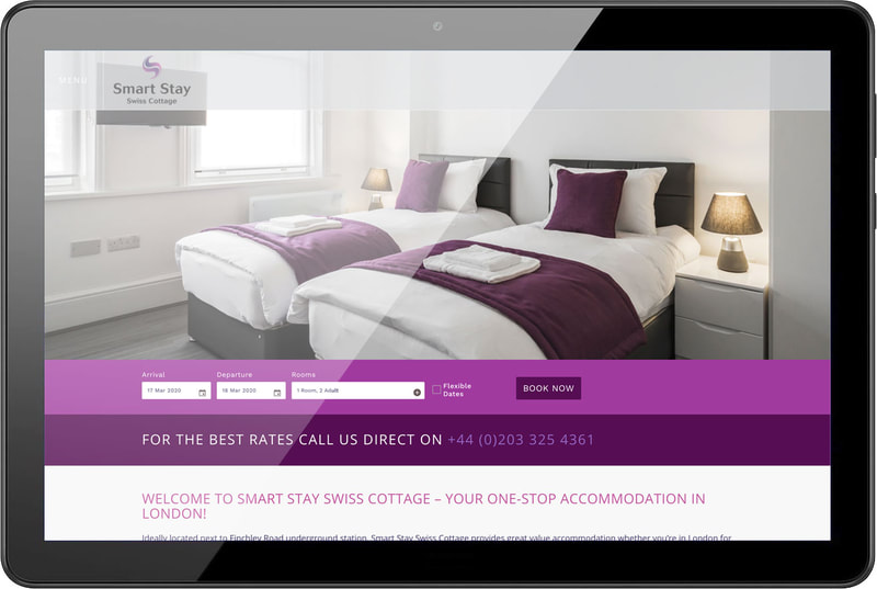 Smart Stay Swiss Cottage website by Drydesign
