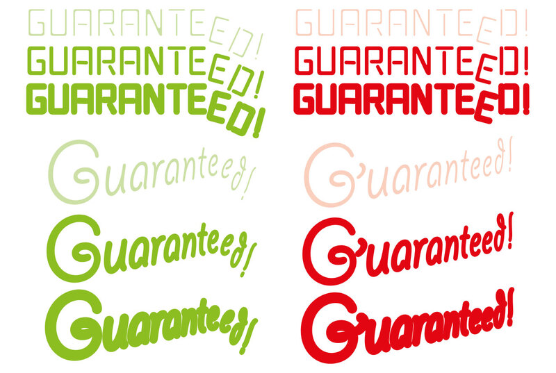 Further headline typography options for Guaranteed posters and flyers by Drydesign.